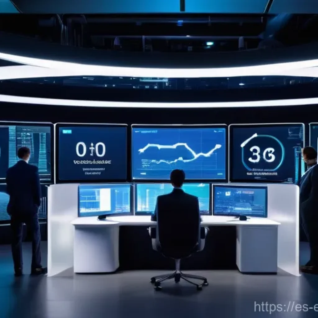 제어 시스템의 성능 측정 - **Prompt:** A visually stunning, futuristic control center. A diverse team of engineers, professiona...