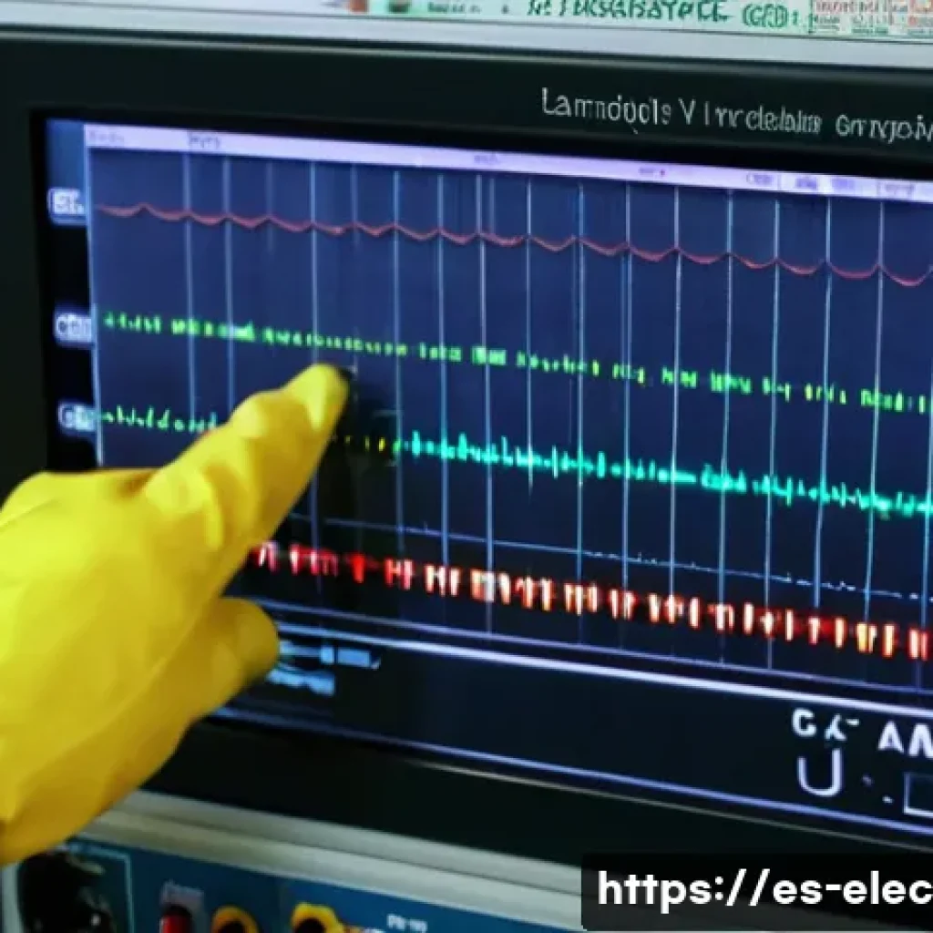 디지털 멀티미터 사용법 - A detailed close-up of a digital multimeter screen displaying various measurement symbols: a straigh...