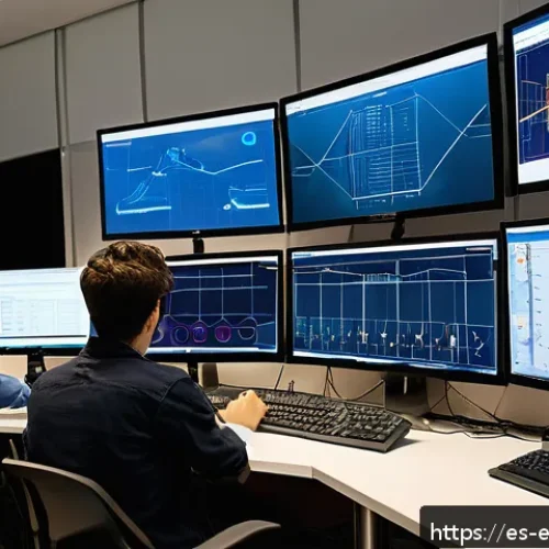 제어 시스템 시뮬레이션 - A modern engineering laboratory setting focused on dynamic systems simulation, showing a diverse gro...